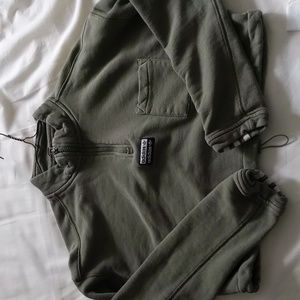 Adidas Cropped Olive Quarter Zip Sweatshirt